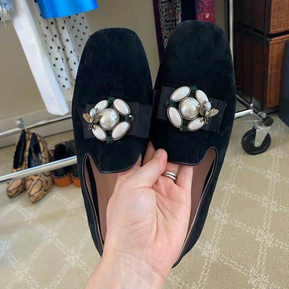 EMBELLISHED BLACK LOAFERS SIZE 39 - Picture 2 of 7